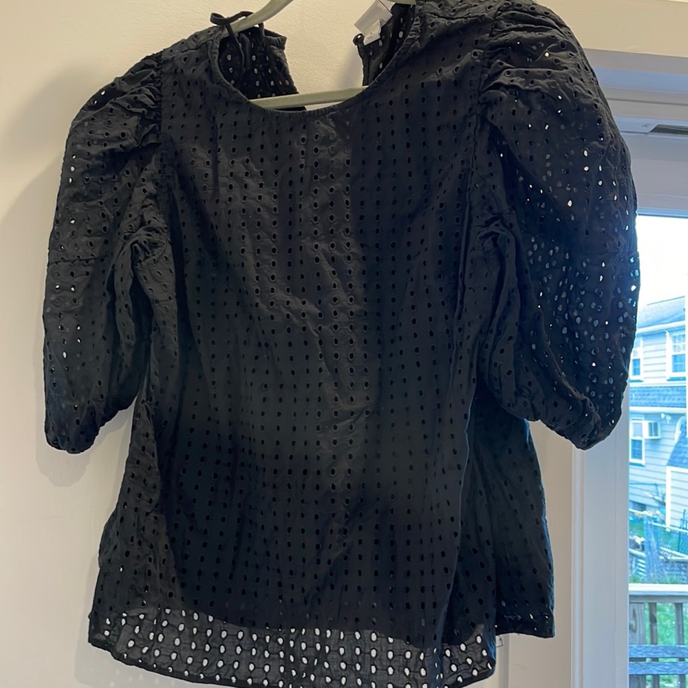 A New Day black eyelet top size large
